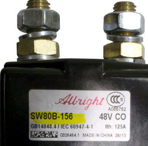 Picture of StarEV OEM 2SO040 Solenoid - 48V 4KW Main Contactor - SW80B-156 48V Classic and SPORT 4+2 and Bubbles after 2008